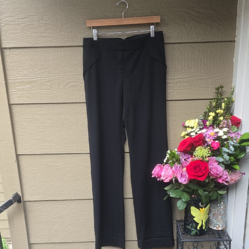 Zac Posen Wide Leg Black Wool Pants Size 8 Tailored High Rise